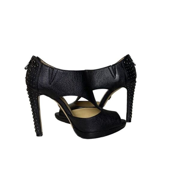 BCBG MaxAzria Leather ILMA Studded Heels Peep Toe - Picture 7 of 13